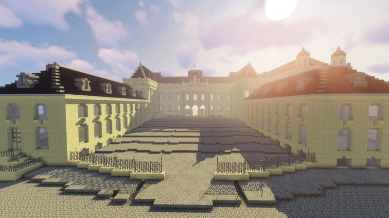 Figure 2. Le château de Lunéville, reconstruit avec Minecraft.