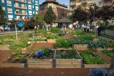 Jardin urbain à Turin (Italie)