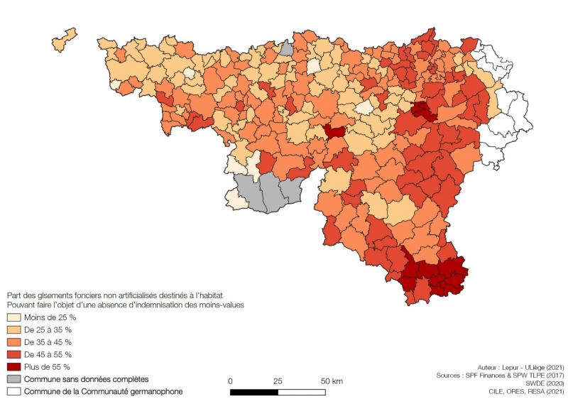 Figure 4. Gisements fonciers disponibles concernés par l’absence d’équipement en eau ou en électricité