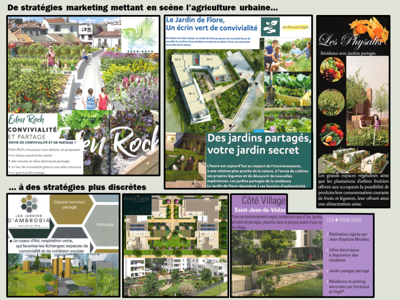 Figure 2. De la mise en scène des jardins partagés à des stratégies de communication plus discrètes.