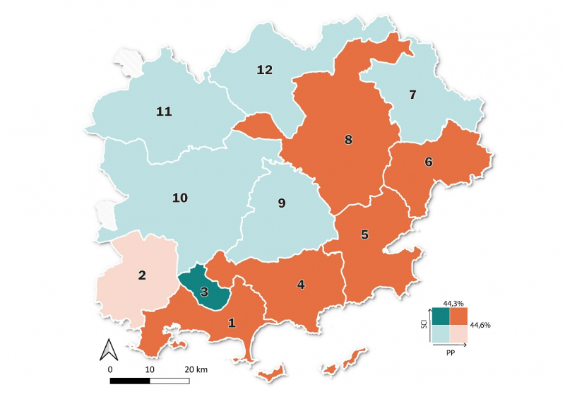 Figure 9. Carte bivariée du nombre de logements locatifs privés de deux pièces selon le type de détention et selon l’EPCI