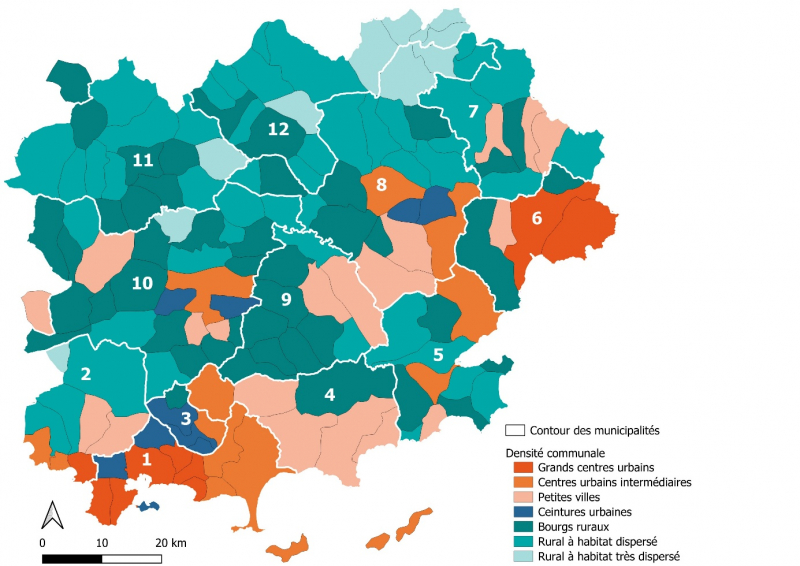 Figure 26. La grille communale de densité à 7 niveaux du Var