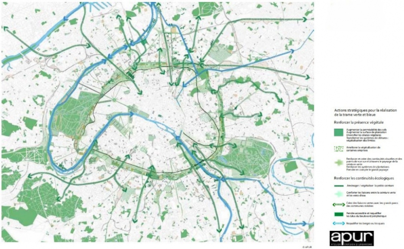 Figure 2. Les enjeux de la biodiversité à l’interface de Paris et de la petite couronne (2011)