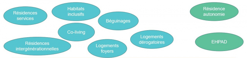 Figure 1. Les différentes formes d’habitat adaptées aux seniors