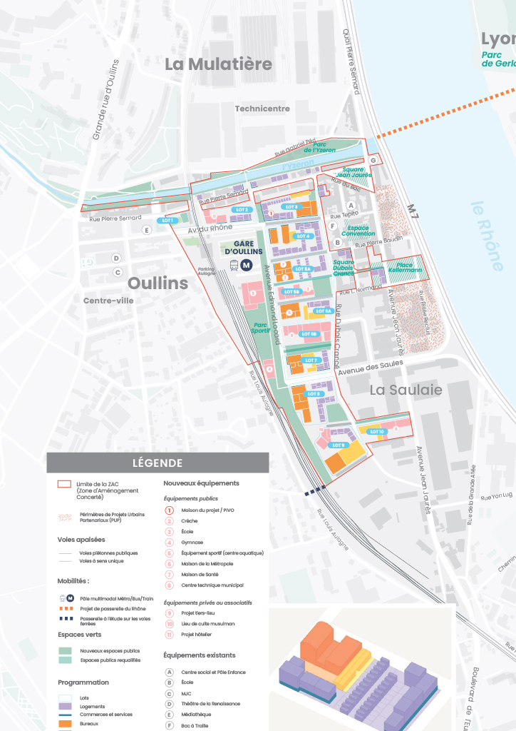 Figure 1. La carte du projet de la Saulaie à Oullins-Pierre-Bénite