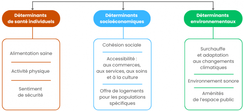 Figure 2. Les déterminants de santé mobilisés dans le cadre de l’EIS de l’opération Hébert