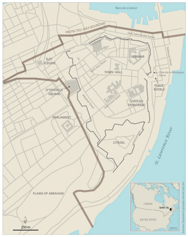 Figure 1. Boundaries of Old Québec