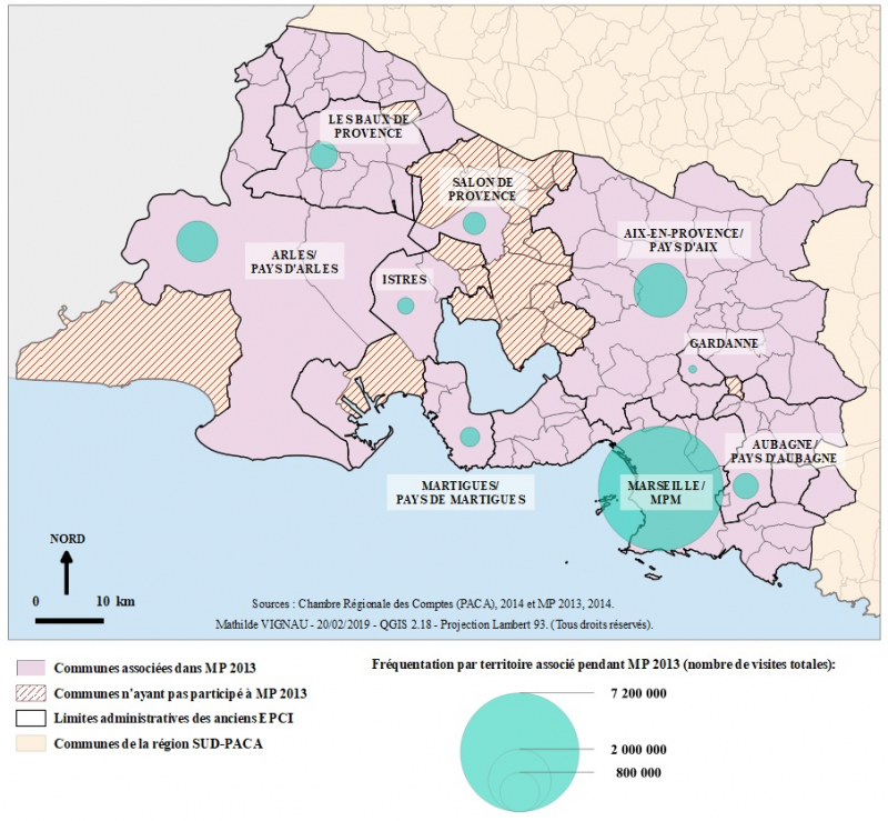 Figure 1. Fréquentation de l’événement MP 2013 dans les principaux territoires associés.