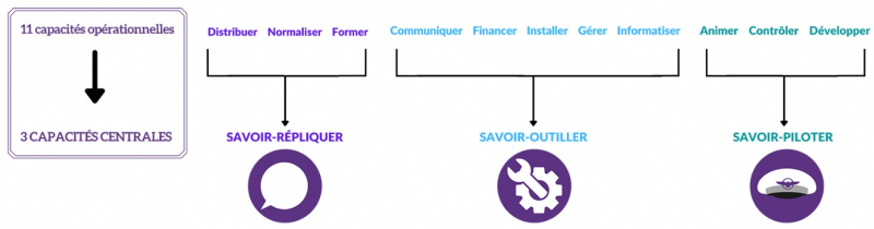 Figure 1. Capacités opérationnelles et capacités centrales du métier de franchiseur. 