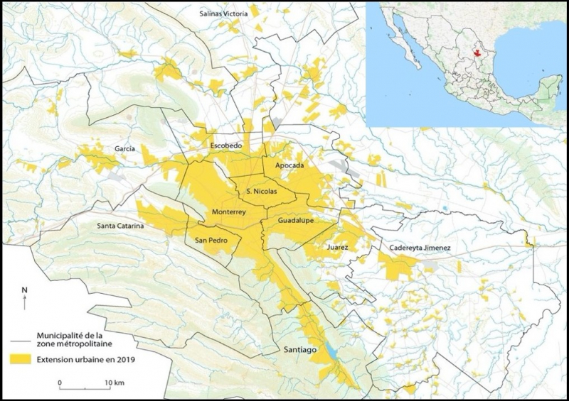 Figure 1. L’aire métropolitaine de Monterrey, au nord-est du Mexique