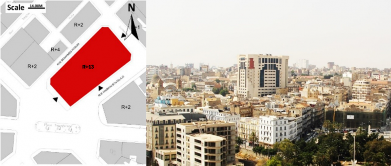 Figure 3. Insertion d’un immeuble-tour au centre-ville d’Oran 
