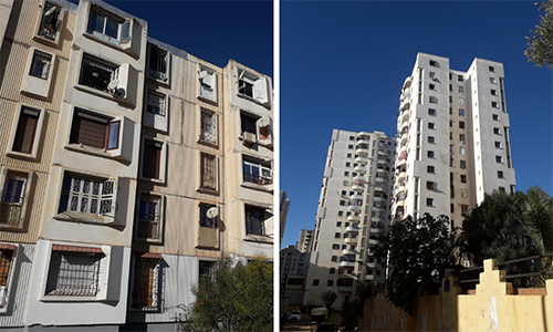 Figure 1. Les logements OPGI (1980-1990) et les logements AADL (2010-2020) à Oran
